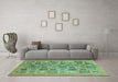 Machine Washable Abstract Turquoise Modern Area Rugs in a Living Room,, wshabs3750turq