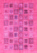 Machine Washable Abstract Pink Modern Rug, wshabs3750pnk