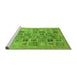 Sideview of Machine Washable Abstract Green Modern Area Rugs, wshabs3750grn