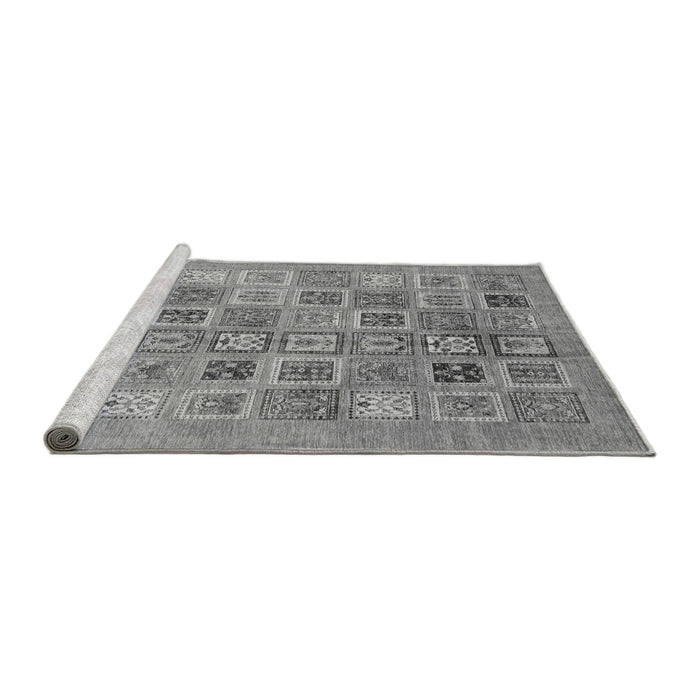 Sideview of Machine Washable Abstract Gray Modern Rug, wshabs3750gry