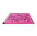 Sideview of Machine Washable Abstract Pink Modern Rug, wshabs3750pnk