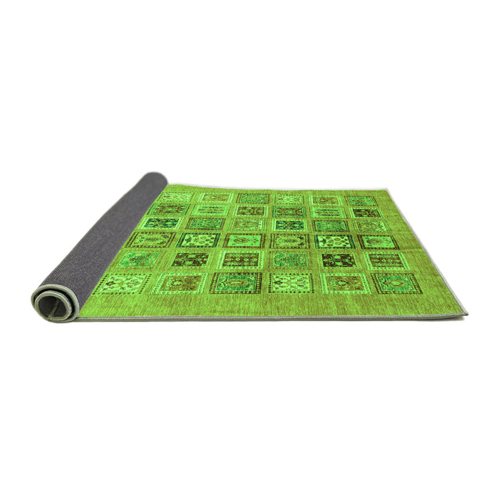 Sideview of Abstract Green Modern Rug, abs3750grn