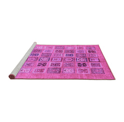 Sideview of Machine Washable Abstract Purple Modern Area Rugs, wshabs3750pur