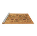 Sideview of Machine Washable Abstract Brown Modern Rug, wshabs3750brn