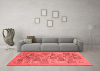 Machine Washable Abstract Red Modern Rug, wshabs3750red