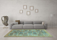 Machine Washable Abstract Light Blue Modern Rug, wshabs3750lblu