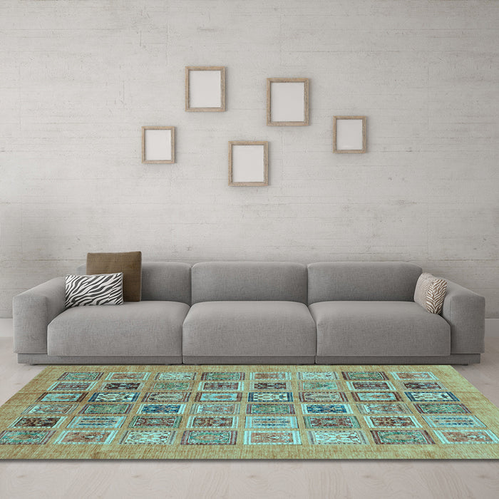 Machine Washable Abstract Light Blue Modern Rug in a Living Room, wshabs3750lblu