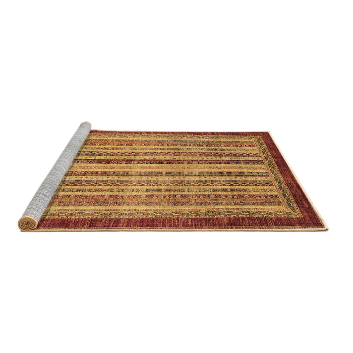 Sideview of Machine Washable Abstract Brown Modern Rug, wshabs3751brn