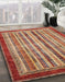 Machine Washable Abstract Red Rug in a Family Room, wshabs3751