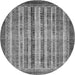 Round Abstract Gray Modern Rug, abs3751gry