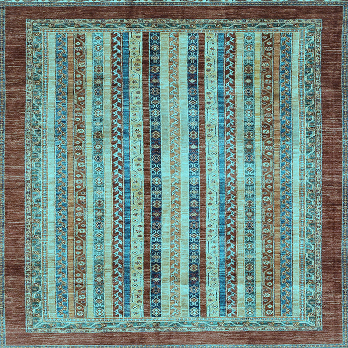 Square Machine Washable Abstract Light Blue Modern Rug, wshabs3751lblu