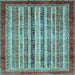 Square Abstract Light Blue Modern Rug, abs3751lblu