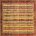 Square Machine Washable Abstract Brown Modern Rug, wshabs3751brn