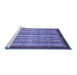 Sideview of Machine Washable Abstract Blue Modern Rug, wshabs3751blu