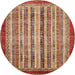 Round Abstract Red Modern Rug, abs3751