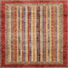 Square Machine Washable Abstract Red Rug, wshabs3751