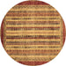 Round Abstract Brown Modern Rug, abs3751brn