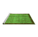 Sideview of Machine Washable Abstract Green Modern Area Rugs, wshabs3751grn