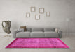 Machine Washable Abstract Pink Modern Rug in a Living Room, wshabs3751pnk