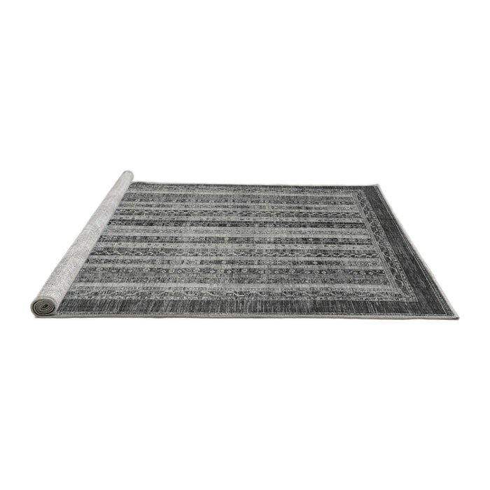 Sideview of Machine Washable Abstract Gray Modern Rug, wshabs3751gry