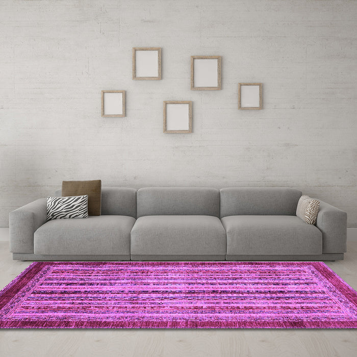 Machine Washable Abstract Purple Modern Area Rugs in a Living Room, wshabs3751pur