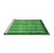 Sideview of Machine Washable Abstract Emerald Green Modern Area Rugs, wshabs3751emgrn