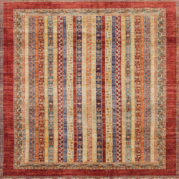 Square Abstract Red Modern Rug, abs3751