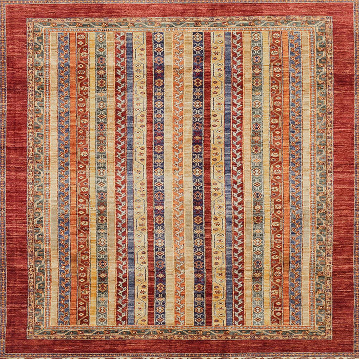 Square Abstract Red Modern Rug, abs3751