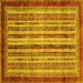 Square Abstract Yellow Modern Rug, abs3751yw