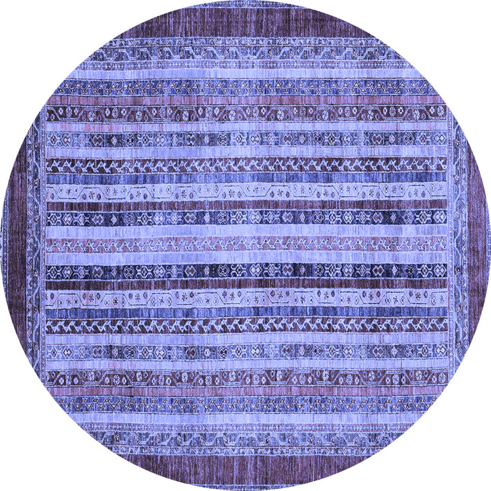 Round Machine Washable Abstract Blue Modern Rug, wshabs3751blu