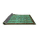 Sideview of Abstract Turquoise Modern Rug, abs3751turq