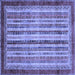 Square Abstract Blue Modern Rug, abs3751blu