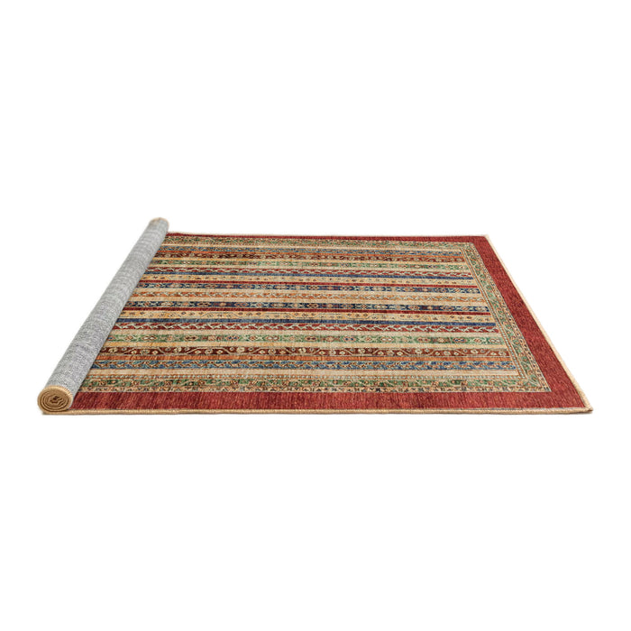 Sideview of Machine Washable Abstract Brown Sugar Brown Rug, wshabs3752
