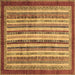 Square Machine Washable Abstract Brown Modern Rug, wshabs3752brn