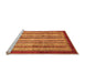 Sideview of Machine Washable Abstract Orange Modern Area Rugs, wshabs3752org