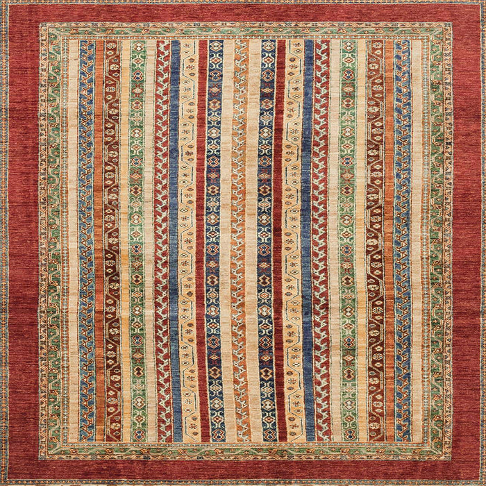 Square Machine Washable Abstract Brown Sugar Brown Rug, wshabs3752