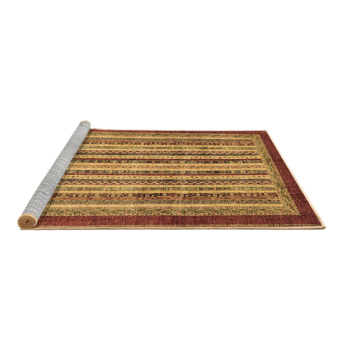 Sideview of Machine Washable Abstract Brown Modern Rug, wshabs3752brn