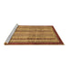 Sideview of Machine Washable Abstract Brown Modern Rug, wshabs3752brn