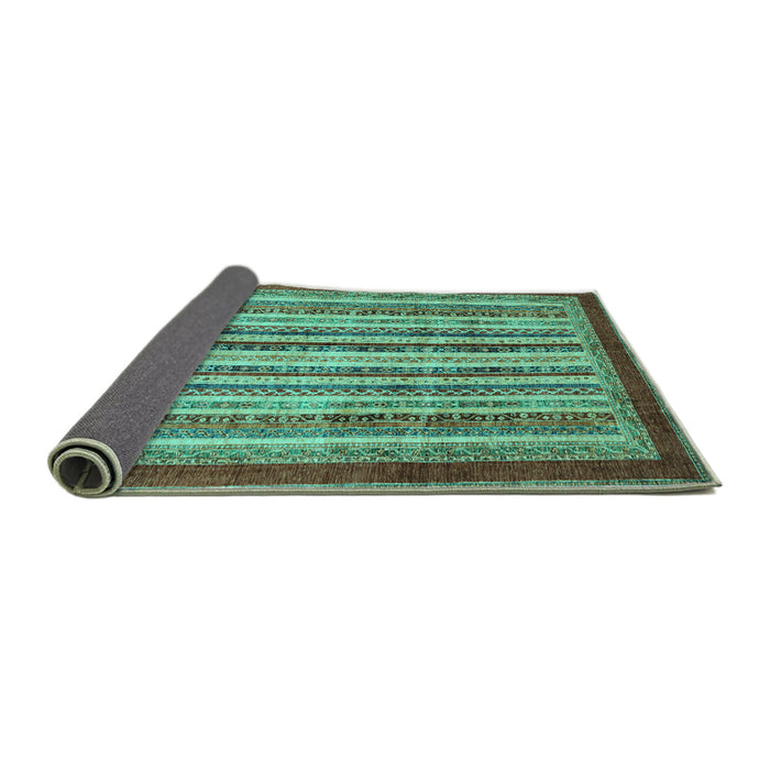 Sideview of Abstract Turquoise Modern Rug, abs3752turq