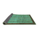 Sideview of Abstract Turquoise Modern Rug, abs3752turq