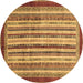 Round Abstract Brown Modern Rug, abs3752brn