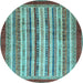 Round Machine Washable Abstract Light Blue Modern Rug, wshabs3752lblu