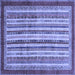 Square Abstract Blue Modern Rug, abs3752blu