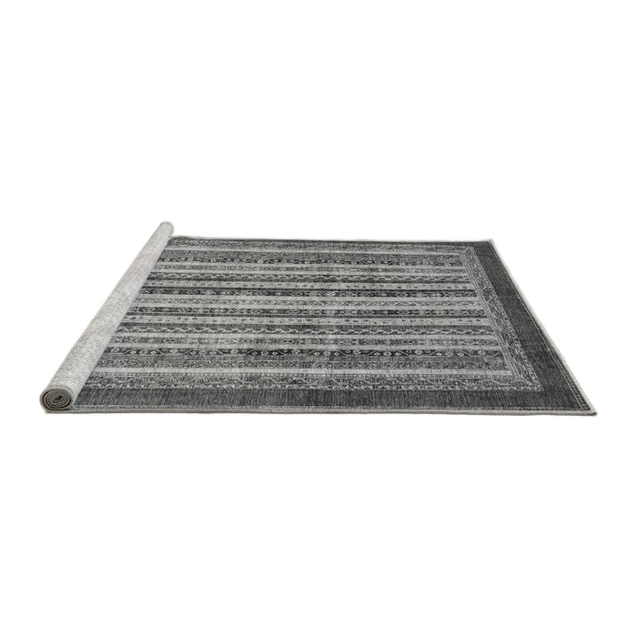 Sideview of Machine Washable Abstract Gray Modern Rug, wshabs3752gry