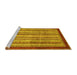 Sideview of Machine Washable Abstract Yellow Modern Rug, wshabs3752yw