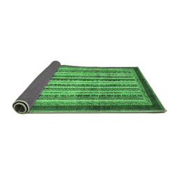 Sideview of Abstract Emerald Green Modern Rug, abs3752emgrn