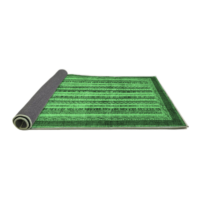 Sideview of Abstract Emerald Green Modern Rug, abs3752emgrn