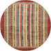 Round Machine Washable Abstract Brown Sugar Brown Rug, wshabs3752