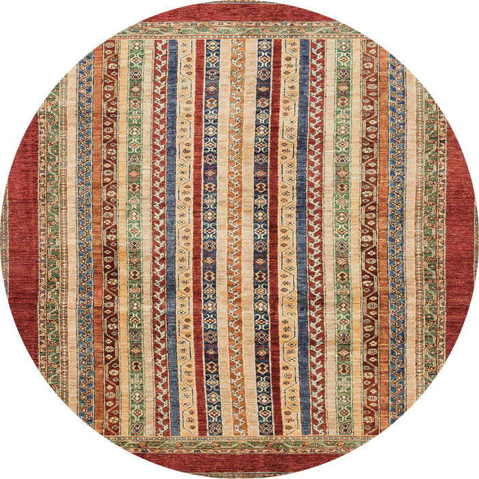 Round Abstract Brown Modern Rug, abs3752
