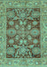 Machine Washable Oriental Turquoise Traditional Area Rugs, wshabs3753turq